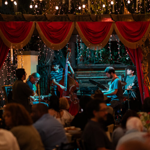 Jazz Night Friday at Espana noveou mediterranean. singer and musicians on stage