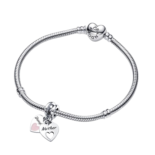 Pulsera con charm de division madre e hija, de pandora