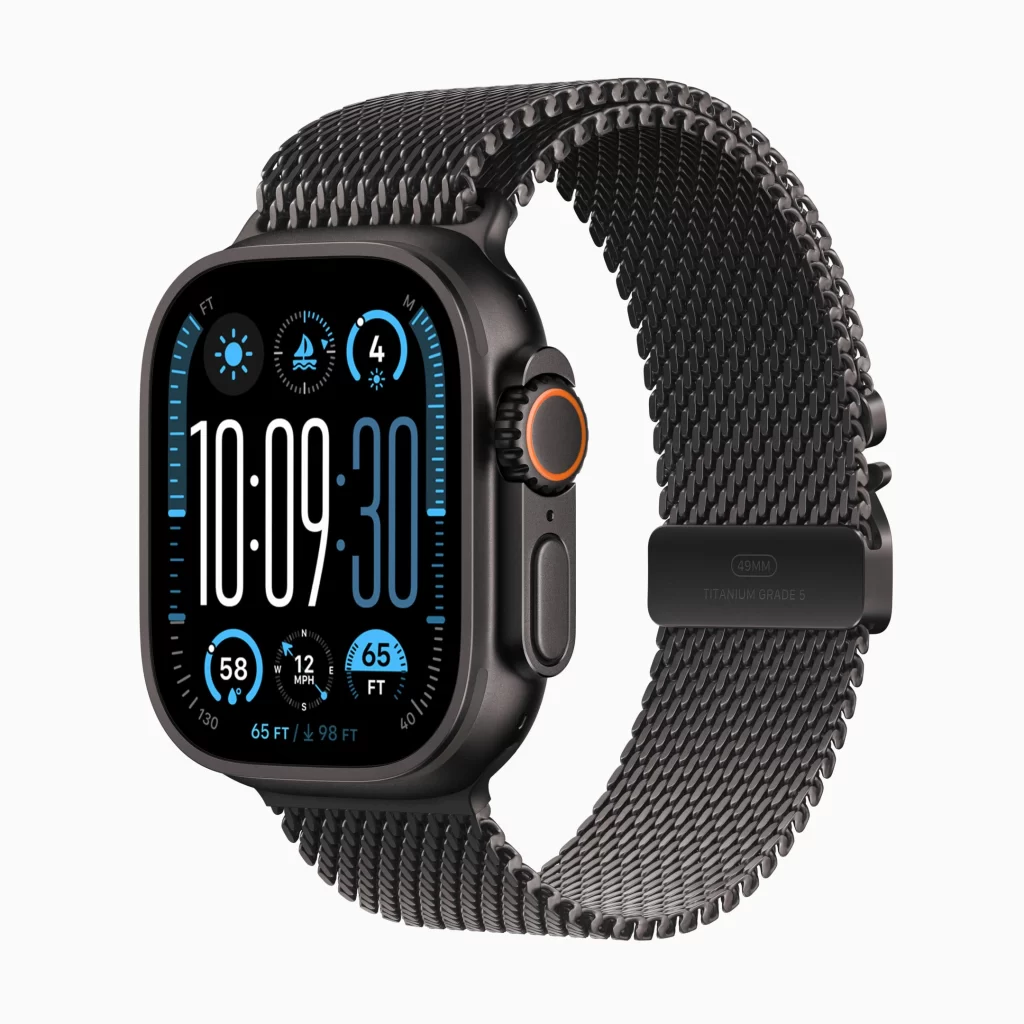 Apple Watch Ultra 2 en titanio negro con correa tejida